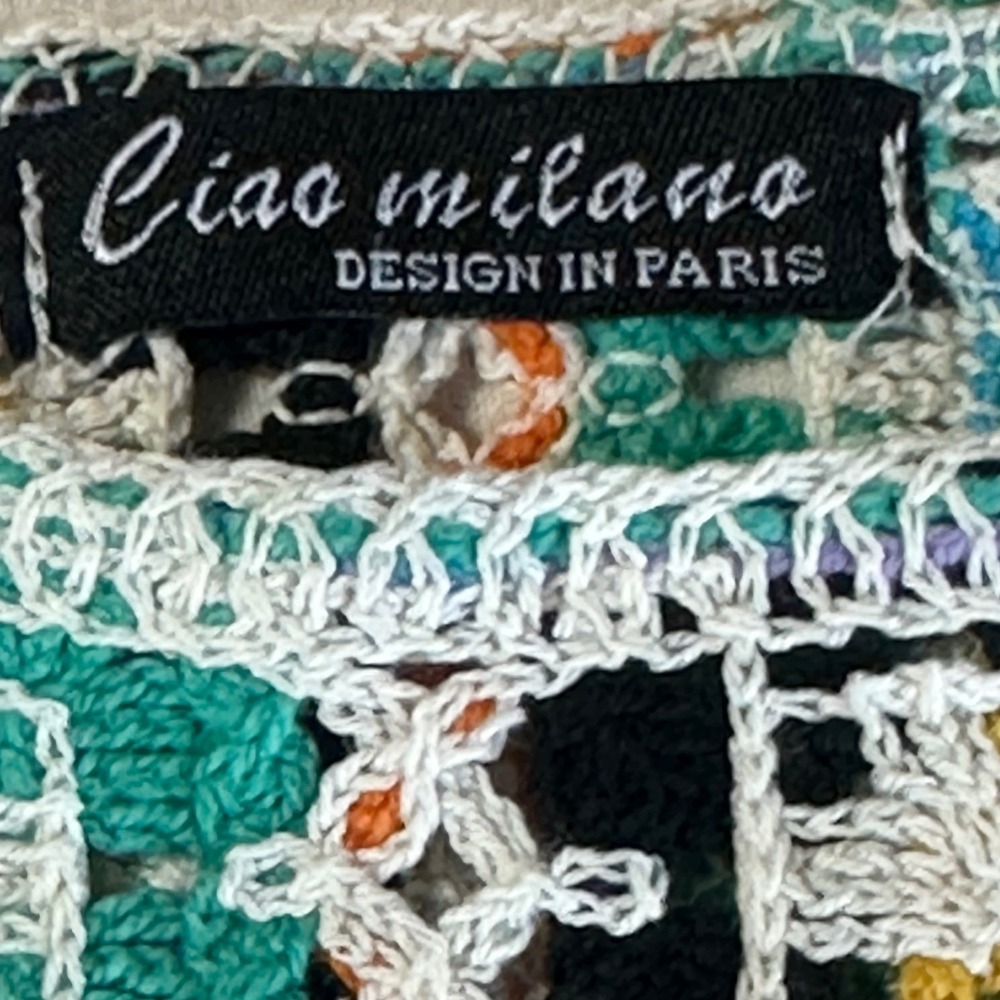 Ciao Milano Crochet Granny Square Crop Top Boho Festival Concert Summer Vibrant - Picture 3 of 5